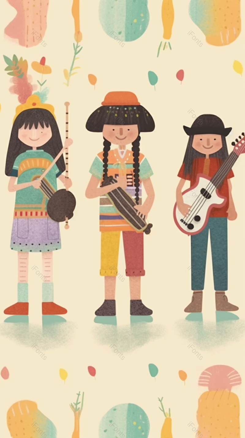 夏天的音乐节目表演手绘背景,插画/手绘图,插画/手绘图库,插画/手绘图下载,插画/手绘